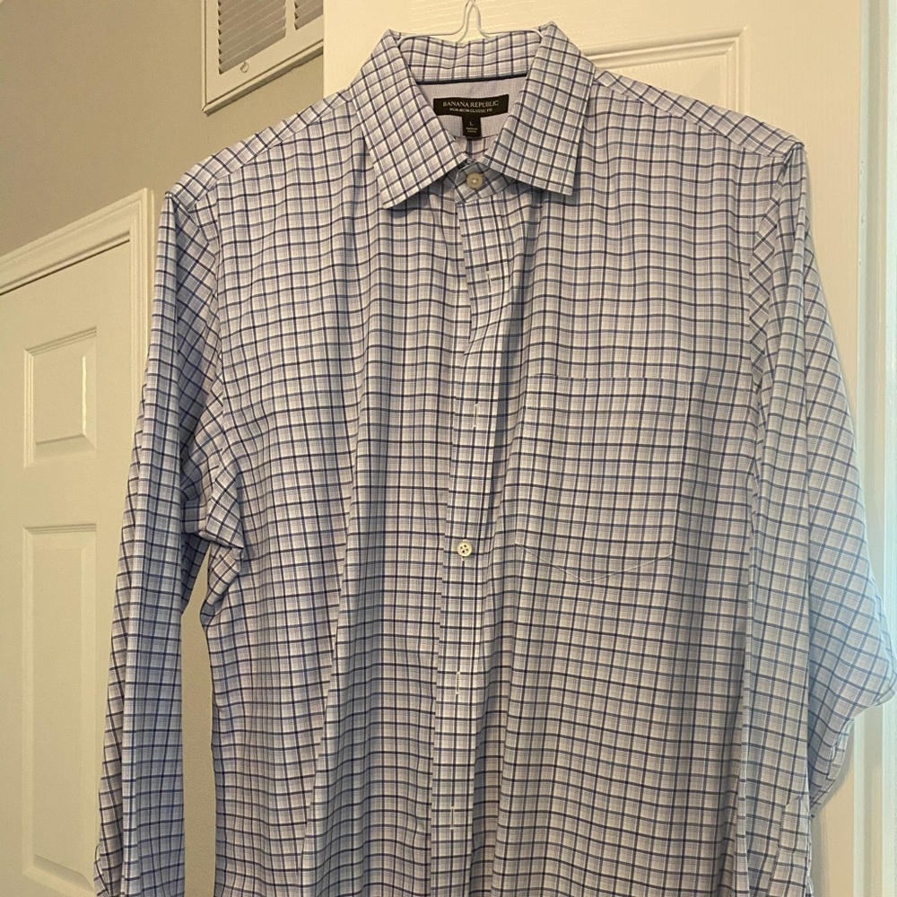 Men’s banana republic plaid dress shirt